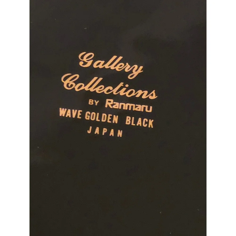 Vtg Ranmaru Wave Golden Black Soup Bowls Set of 4‎ Gallery Collections Japan